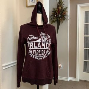 U.S. Apparel Maroon long sleeve hoodie sweatshirt Size L